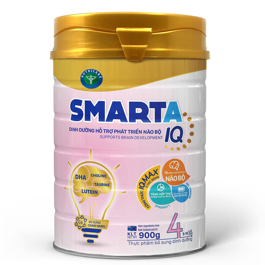 Sữa bột smarta iq 4 900g hỗ trợ phát triển não bộ & dinh dưỡng cho bé 3-10 tuổi