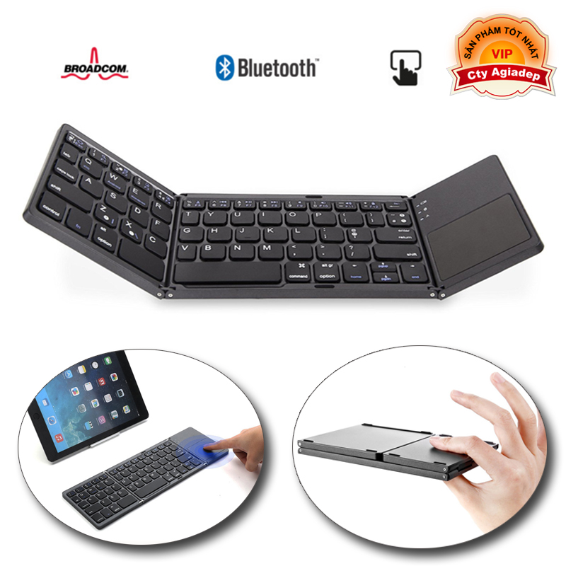 Bàn Phím Bluetooth + bàn di chuột xịn sò cho Laptop tablet điện thoại (Gấp gọn) AB033