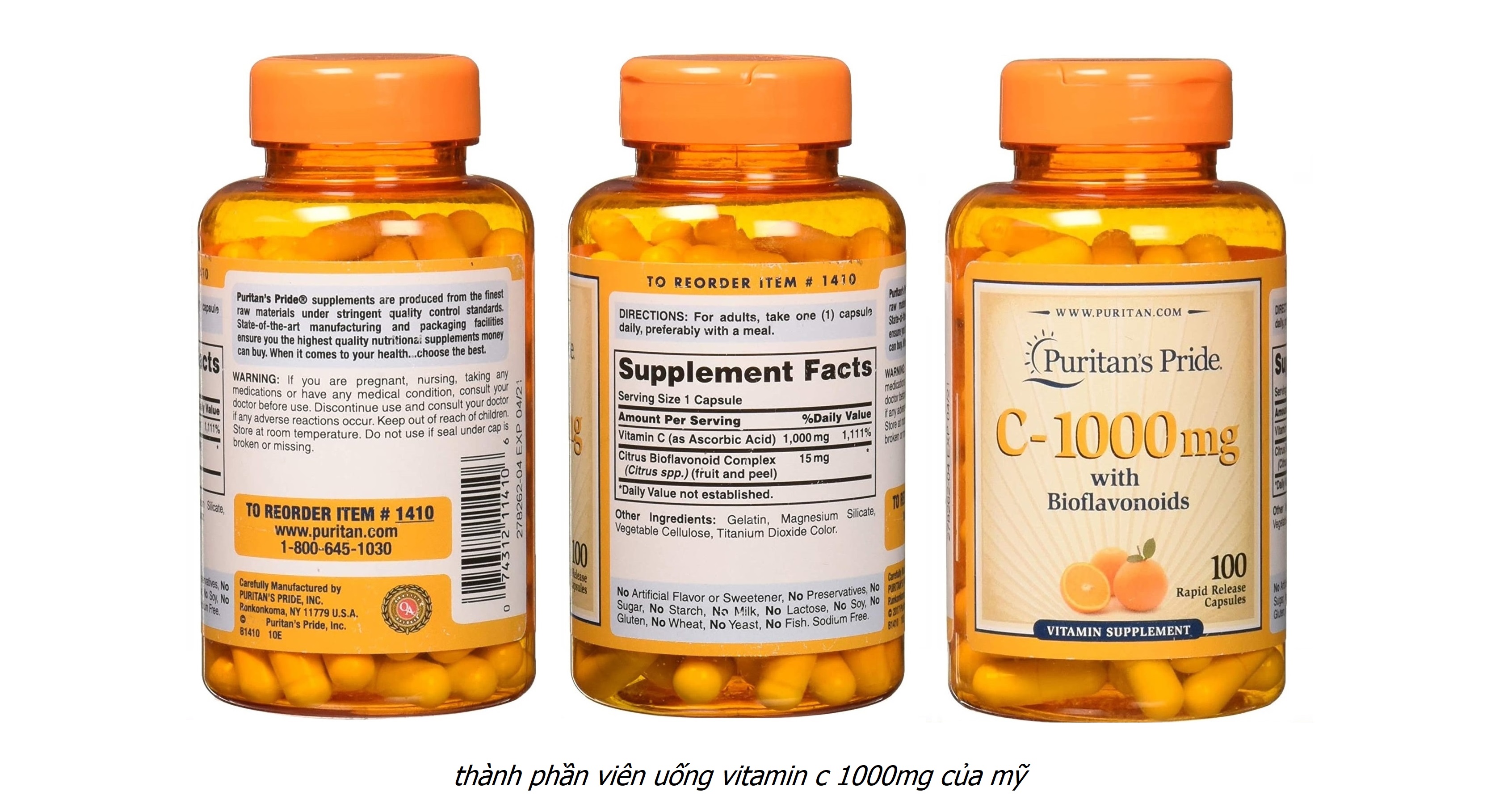 Vitamin C 1000mg Puritan S Pride Hộp 100 Vien Của Mỹ Hệ Miễn Dịch Hoithuoc Com