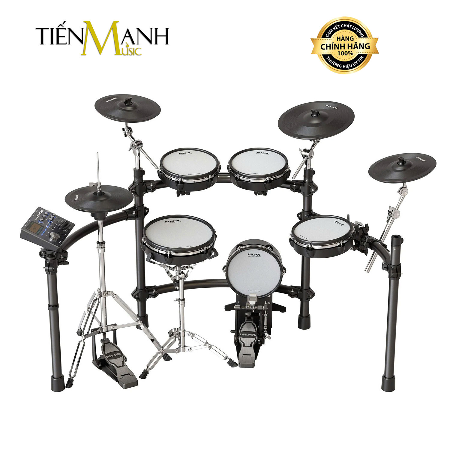 [Genuine] Nux Dm8 Electronic Drum Kit - Electronic All Mesh Head Digital Drum Kit Dm-8