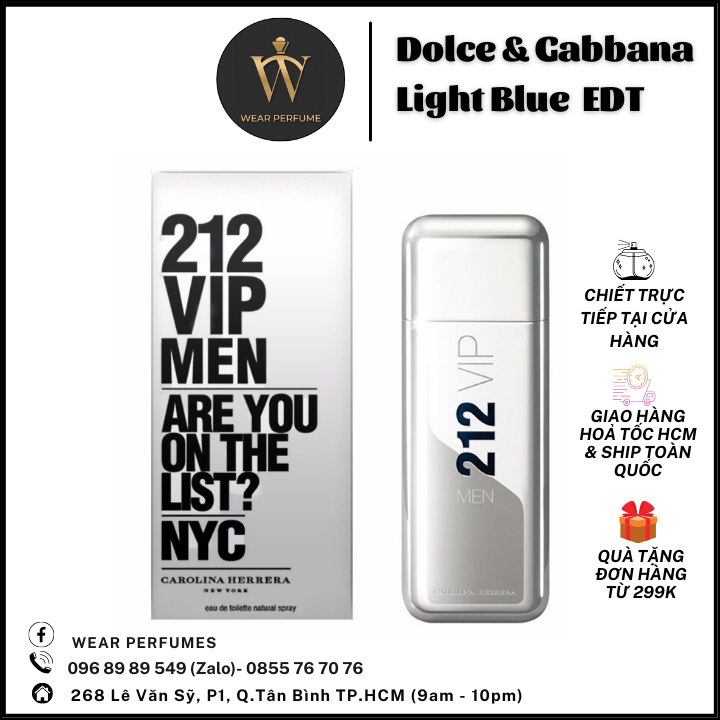 Carolina Herrera 212 VIP Men - Phong cách Sành điệu, Cuốn hút, Tự tin - Fullsize và Chiết