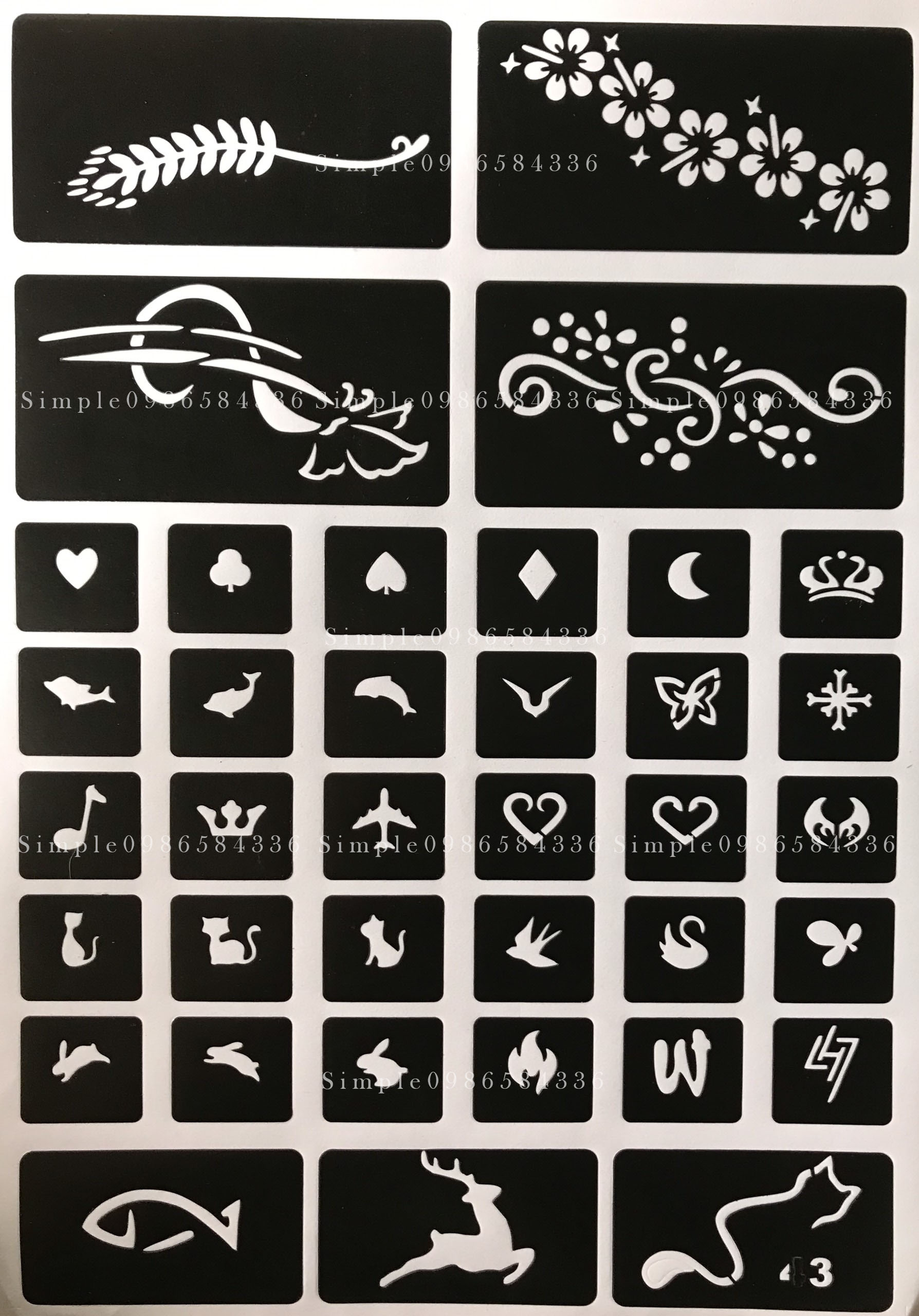 Khuôn xăm [Khổ A4] Mã 43