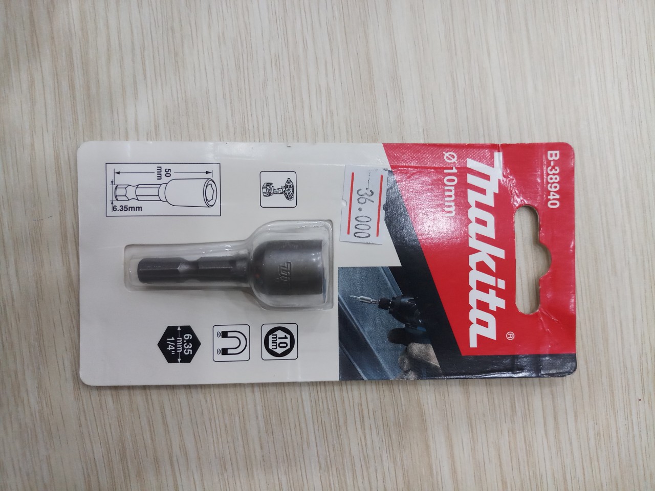 B-38940 đầu tuýp dài vặn ốc 1pc 10x50mm