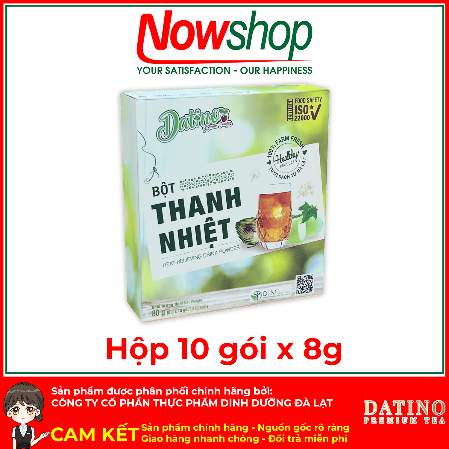 [GIẢM SÂU NGỪNG BÁN] Bột Thanh Nhiệt Datino hộp 10 gói x 8g thanh lọc mát gan giải nhiệt cơ thể từ thảo dược thiên nhiên