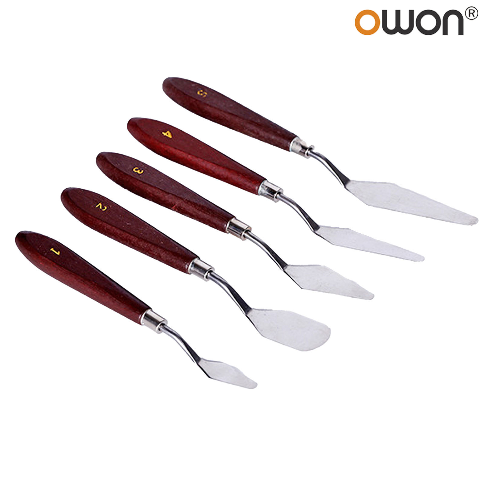 Farfi 5 Cái Thép Không Gỉ Palette Sơn Dầu Scraper Bột Màu Sơn Bộ Dụng Cụ Vét Trộn