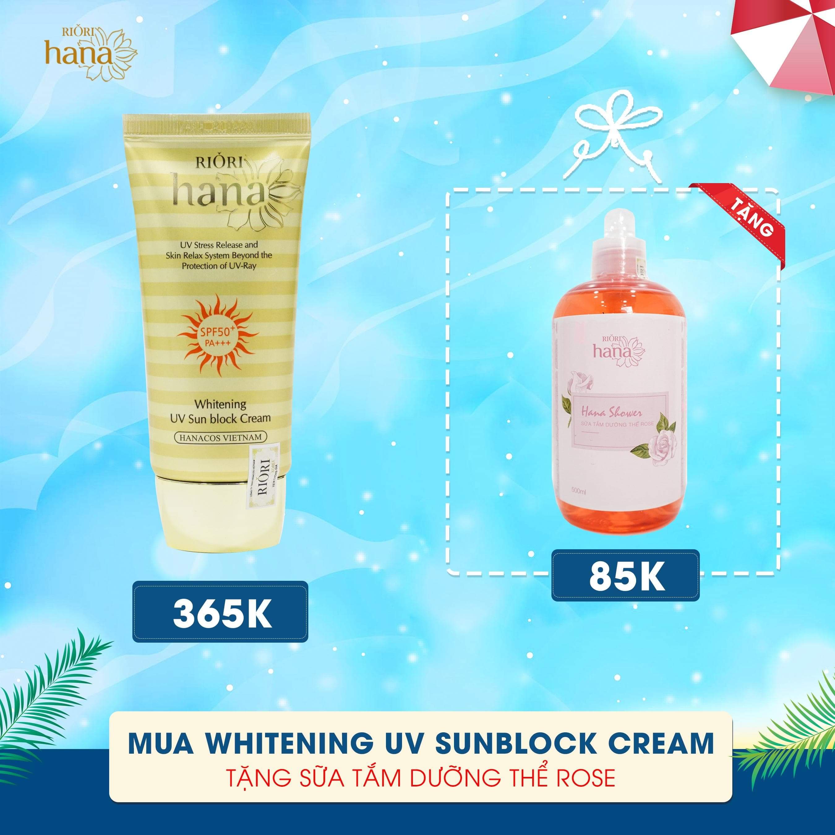 Kem chống nắng Riori - Whitening UV Sun Block Cream 50g