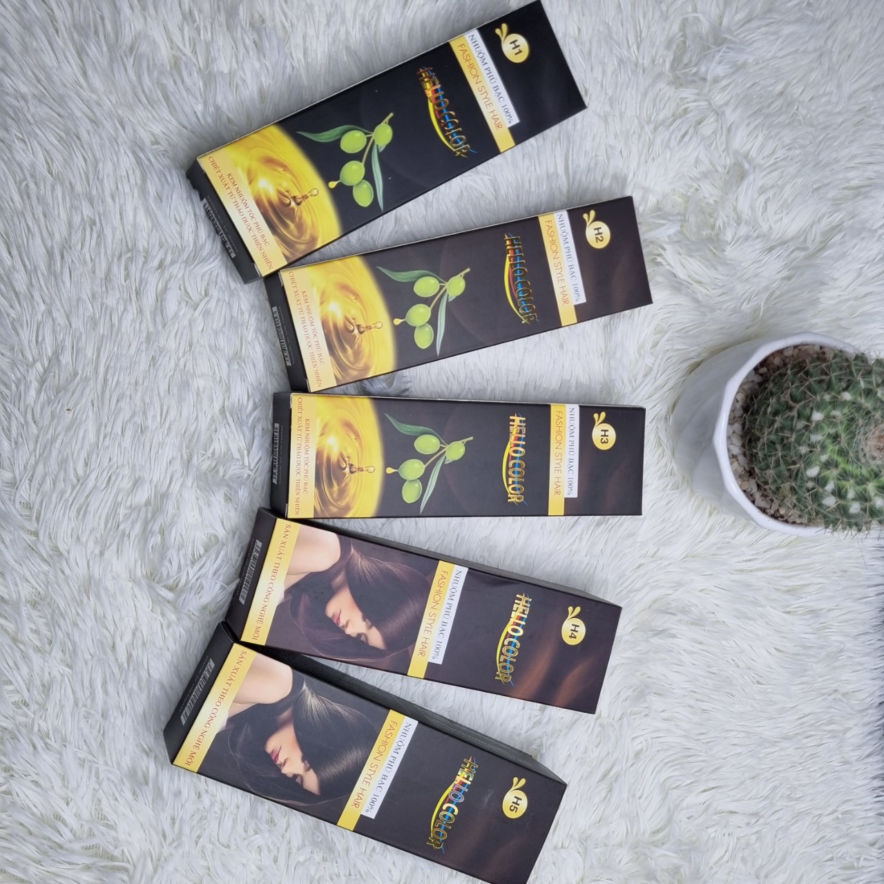 Nhuộm tóc phủ bạc olive