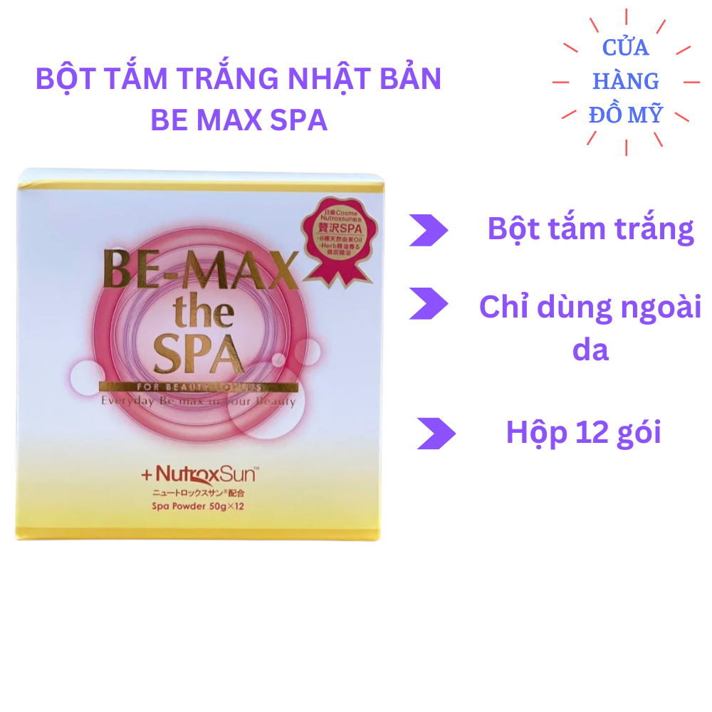 Bột tắm trắng be max the spa bath powder 12 gói for beauty lovers dùng cho body của nhật shop hong1008