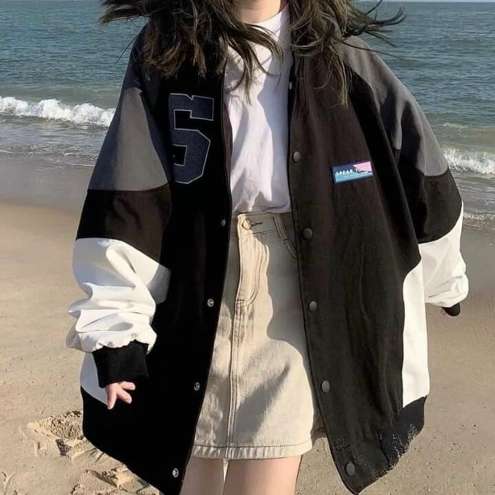 Áo Khoác Dù Bomber Nữ Form Rộng In Chữ Siêu Chất, Siêu Ngầu Hot Trend 2021 SAIGON FASHION