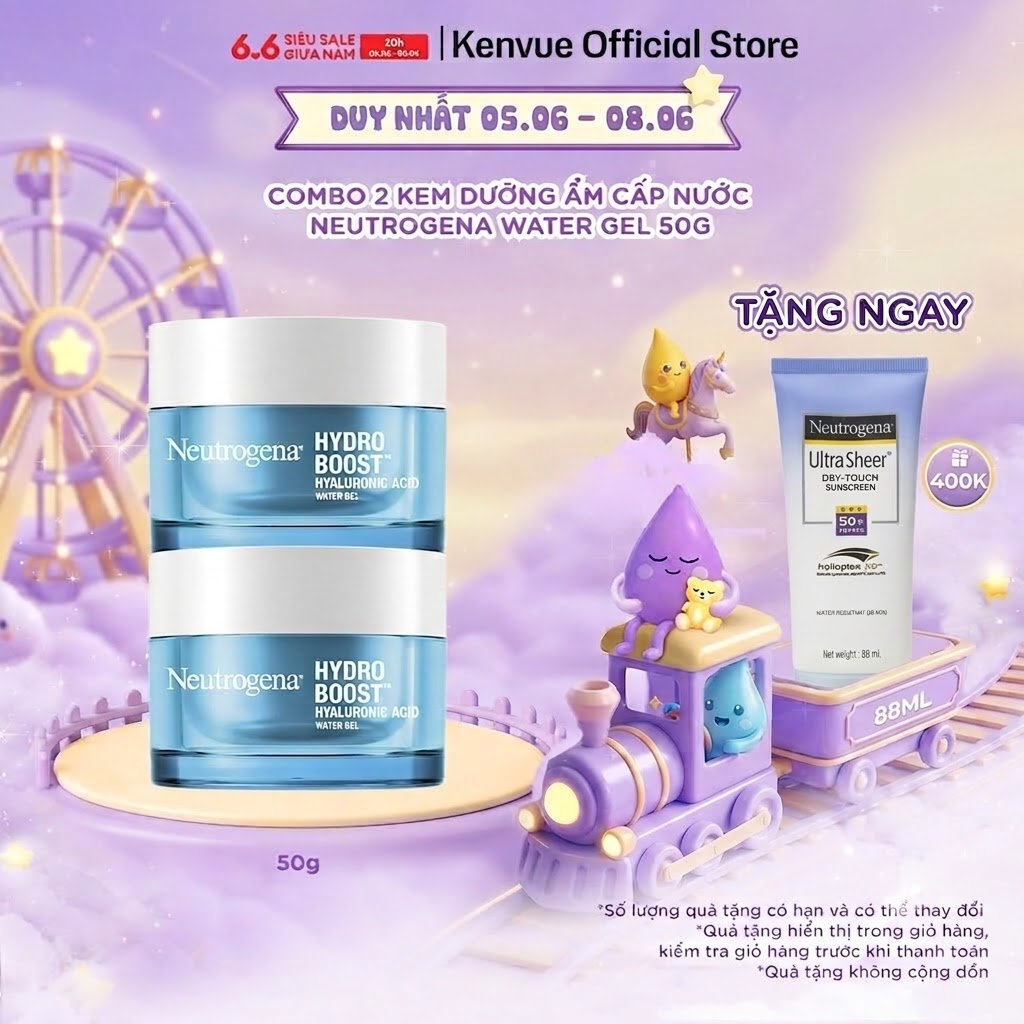 Combo 2 Kem dưỡng ẩm cấp nước Neutrogena® Hydro Boost Hyaluronic Acid Water Gel (50g)