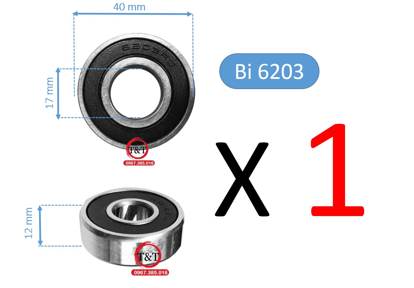 BẠC ĐẠN 6203 RBI LOẠI CHUYÊN DÙNG CHO MÁY CẦM TAY (10Viên, 5 Viên, 2 Viên, 1 Viên) kéo xuống chọn số lượng phía dưới