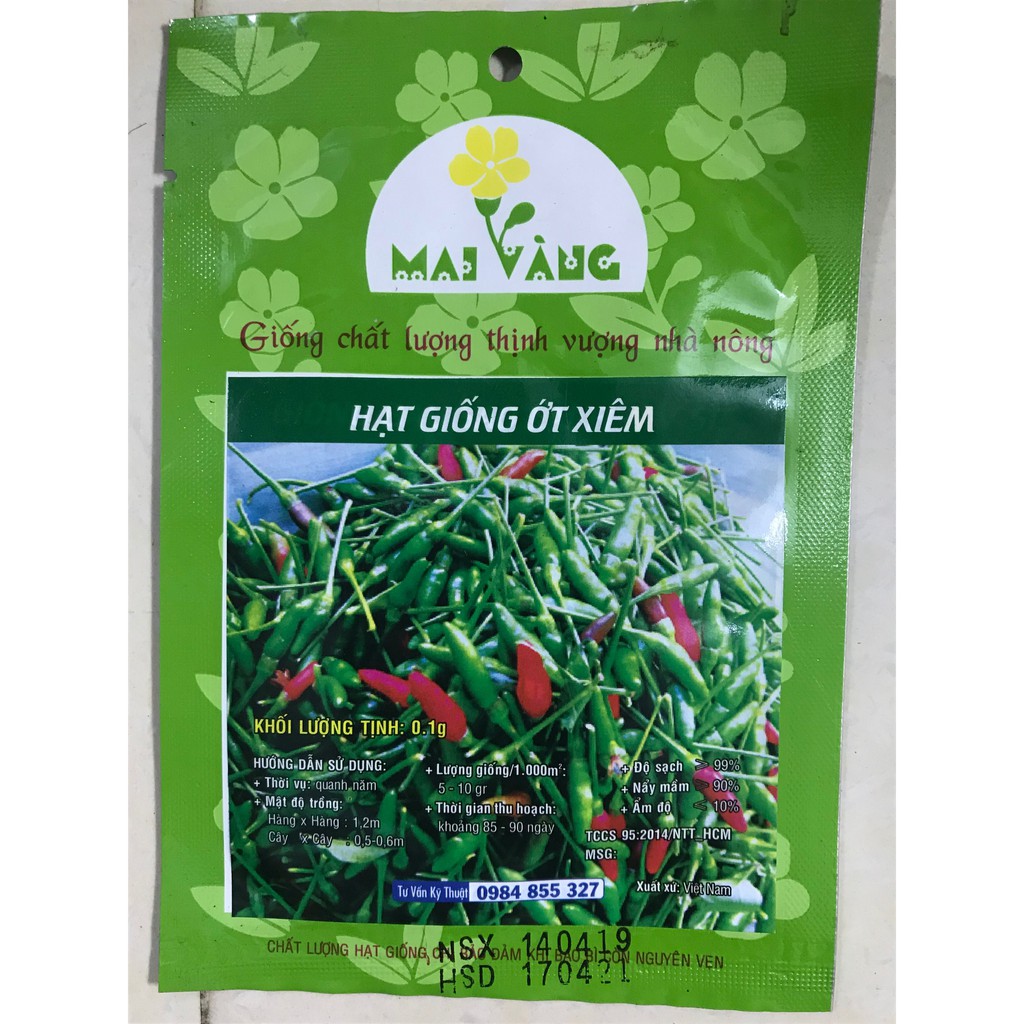 [HCM]Hạt Giống Ớt Xiêm 01G