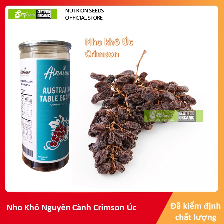 Nho khô nguyên cành Crimson Úc 250g