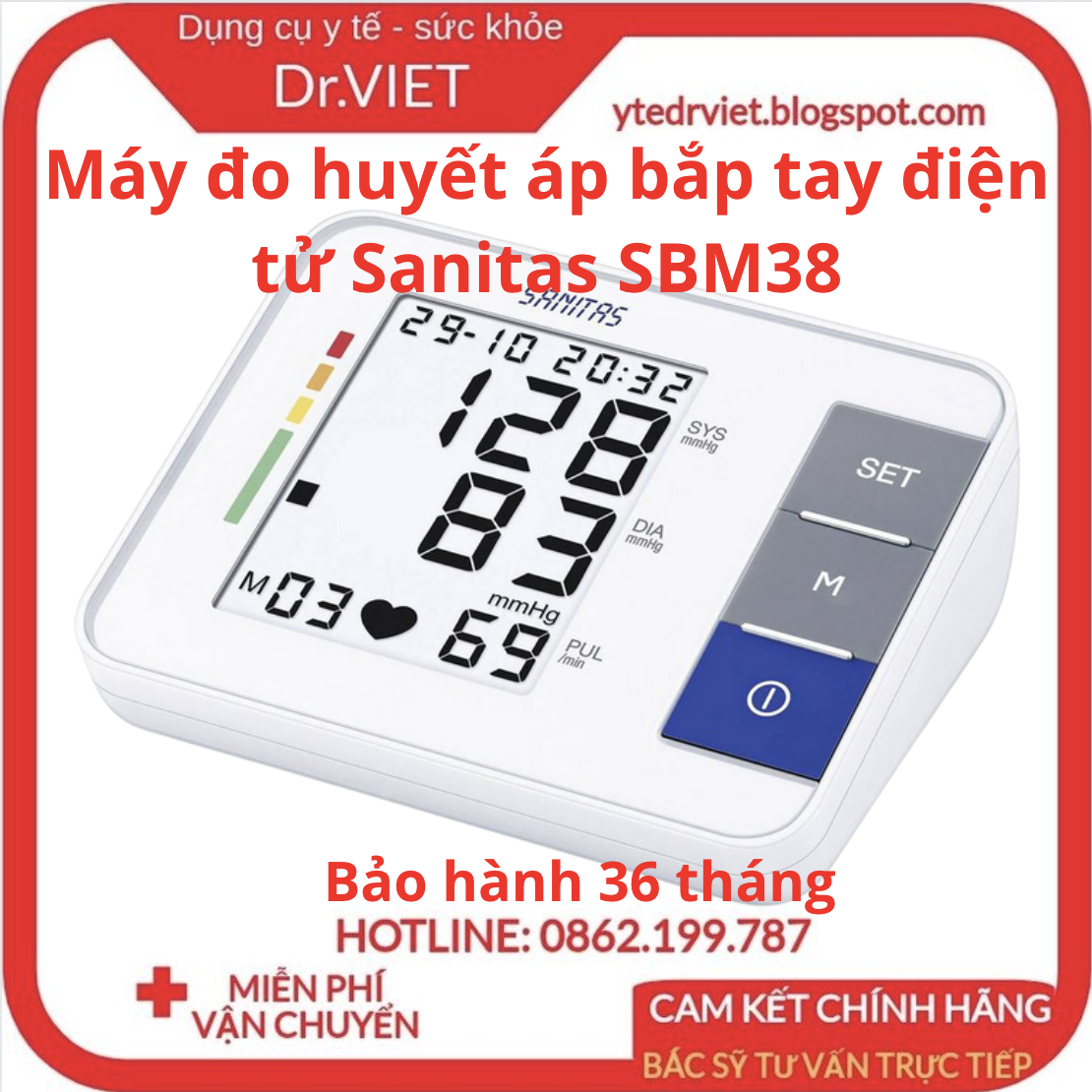 Máy đo huyết áp bắp tay Sanitas SBM38 chính hãng-Xuất xứ Đức