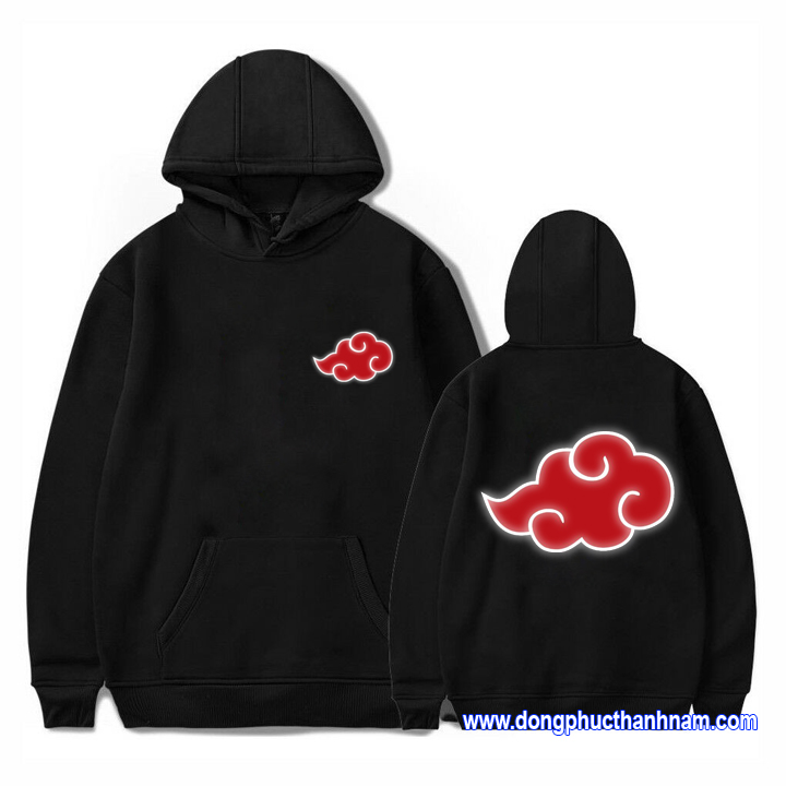 áo tổ chức akatsuki Naruto phản quang, áo hoodie Naruto tổ chức akatsuki