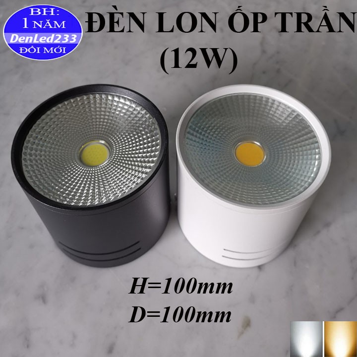 Đèn lon ốp nổi mắt cob 12w