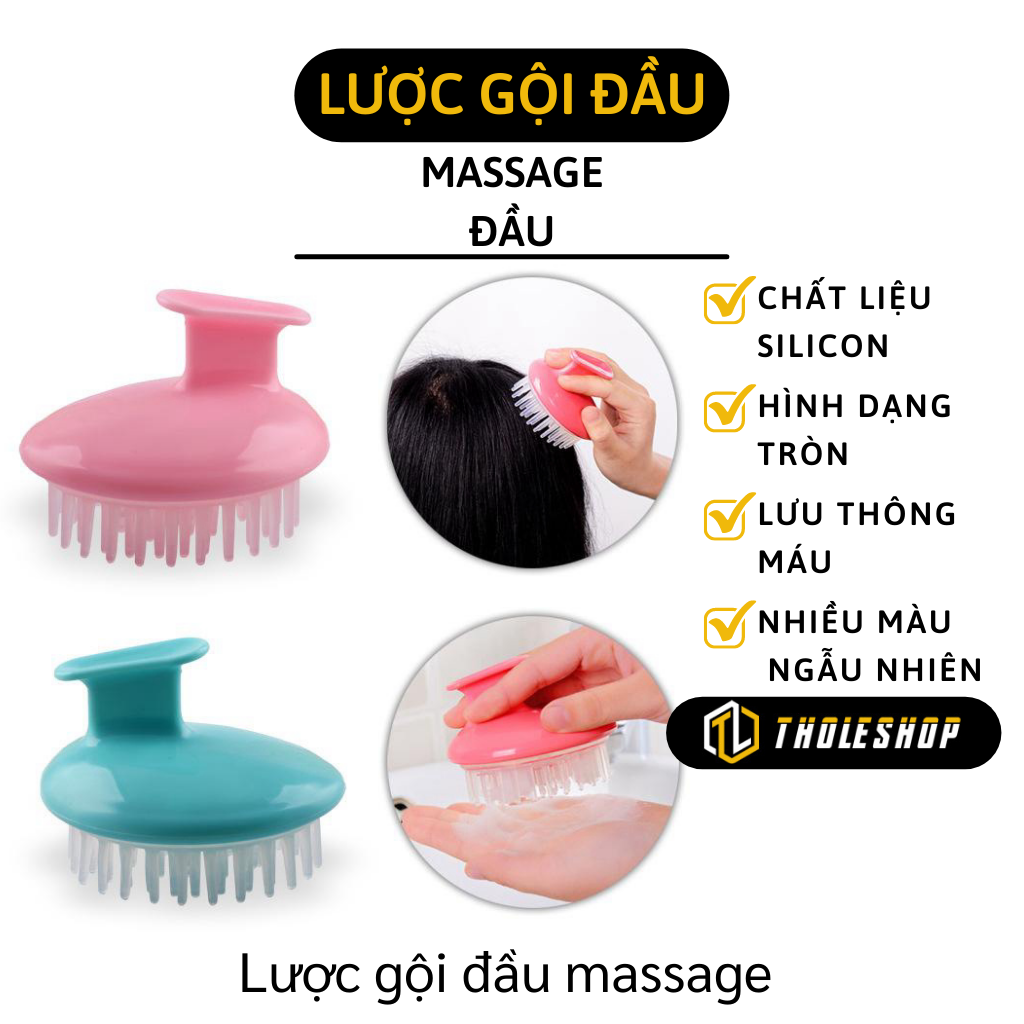Lược gội đầu - Lược gội đầu, massage da đầu tiện dụng bằng dilicone - Lược mát xa đầu, tẩy tế bào chết giúp thư giãn