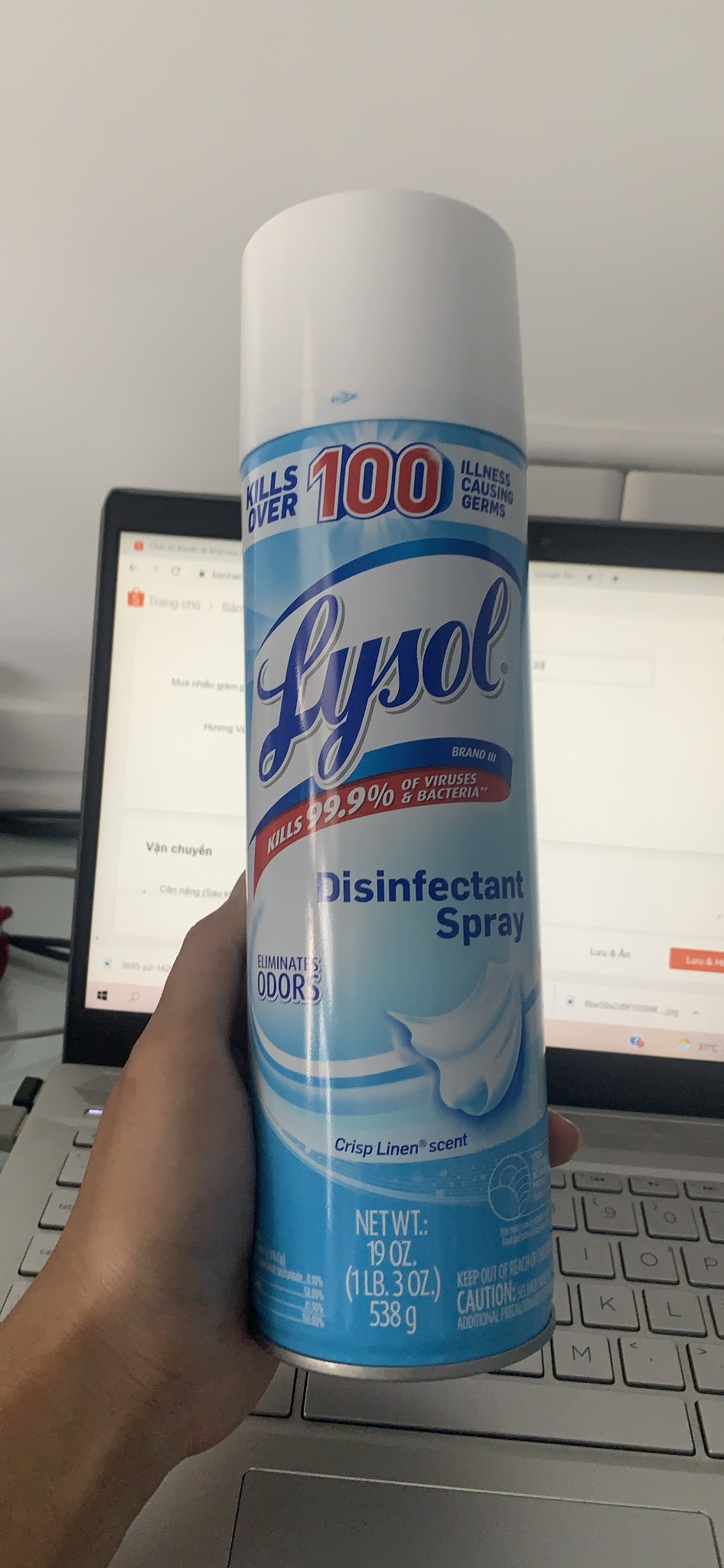 Xịt diệt khuẩn Lysol Disinfectant Spray 538g của Mỹ Lysol