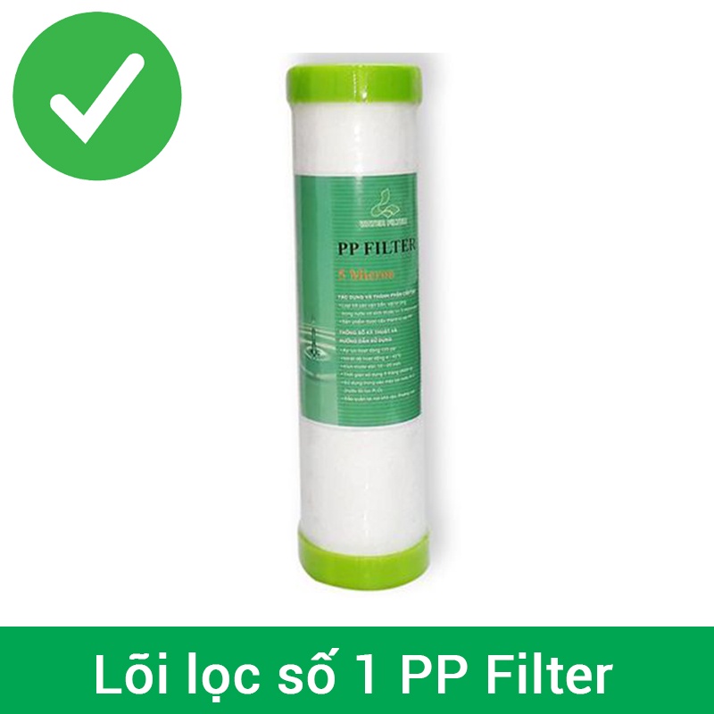 Lõi lọc thô 5 micron có đầu bịt dùng cho máy lọc nước RO