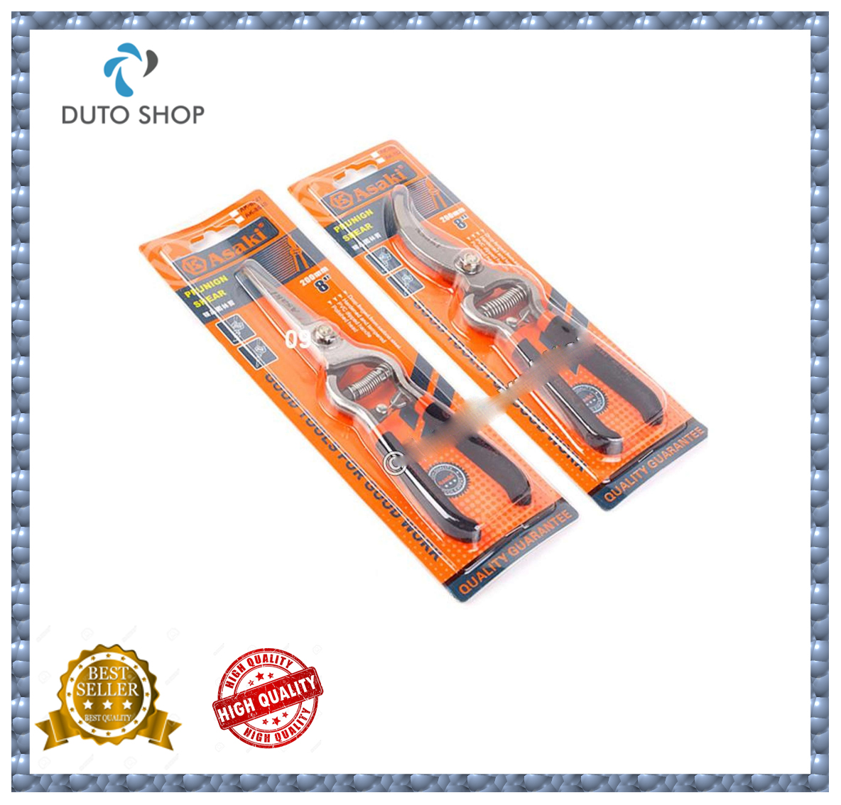 Kéo cắt cành tay dạ đúc nguyên khối Asaki 8inch/200mm