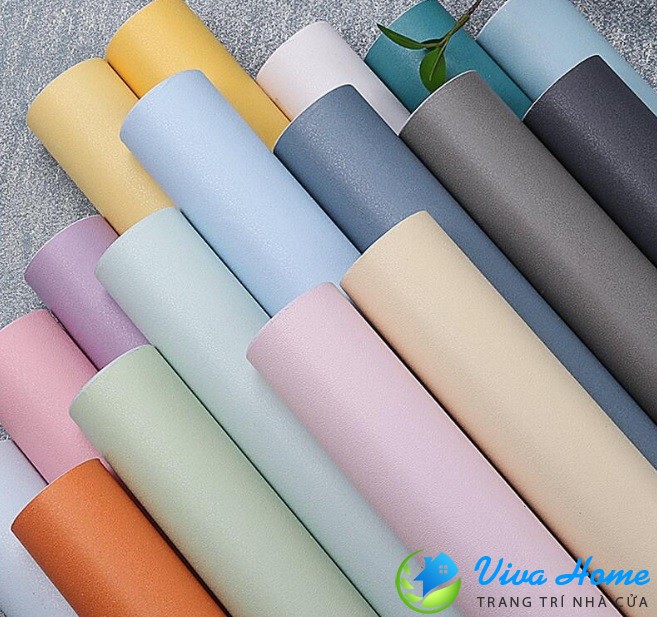 HÀNG ĐẸP 10m GIẤY DÁN TƯỜNG 1 MÀU - CÓ SẴN KEO, KHỔ 45cm - DÁN LÊN NHƯ SƠN TƯỜNG