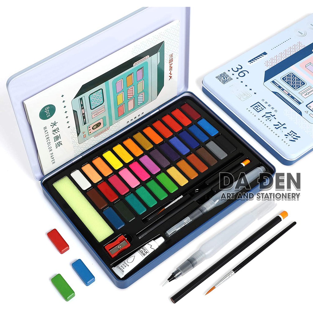 [HCM]Màu Nước Solid Miya Art Hộp Thiếc 36 Màu