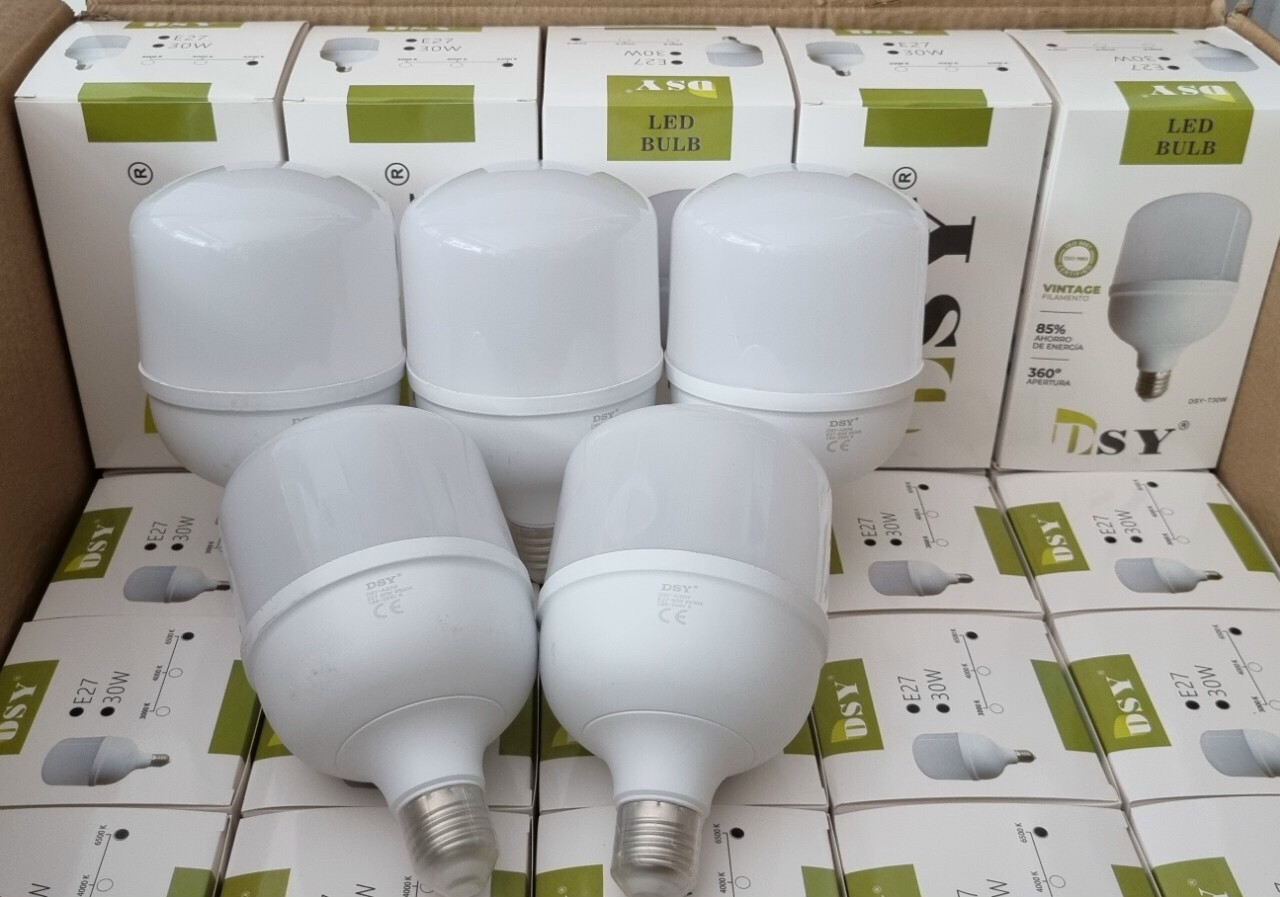 Bộ 5 bóng led bulb trụ 30w tản nhiệt nhôm đúng công suất