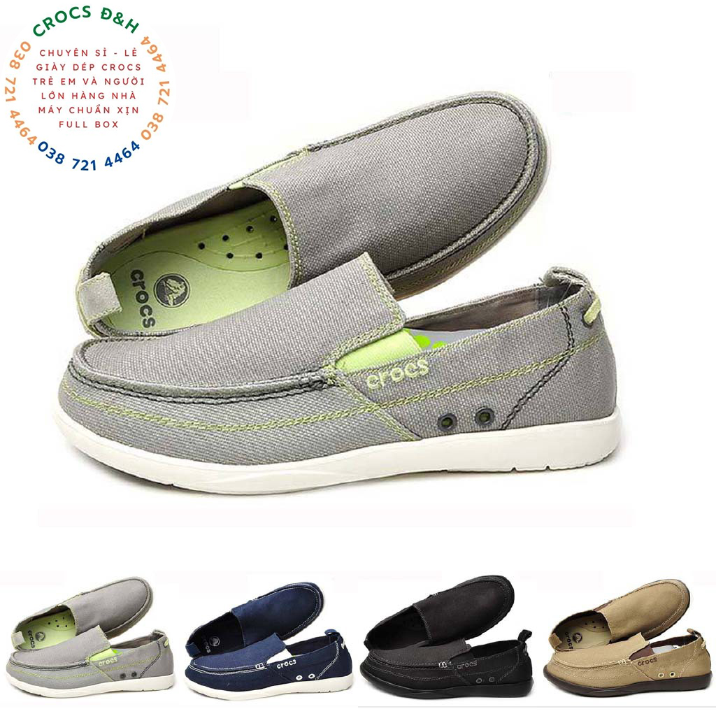 Giày dép crocs - giày vải crocs walu accent cho nam, chống trơn trượt, chống hôi chân, hàng nhà máy xuất xịn, đầy đủ hộp hoặc túi crocs