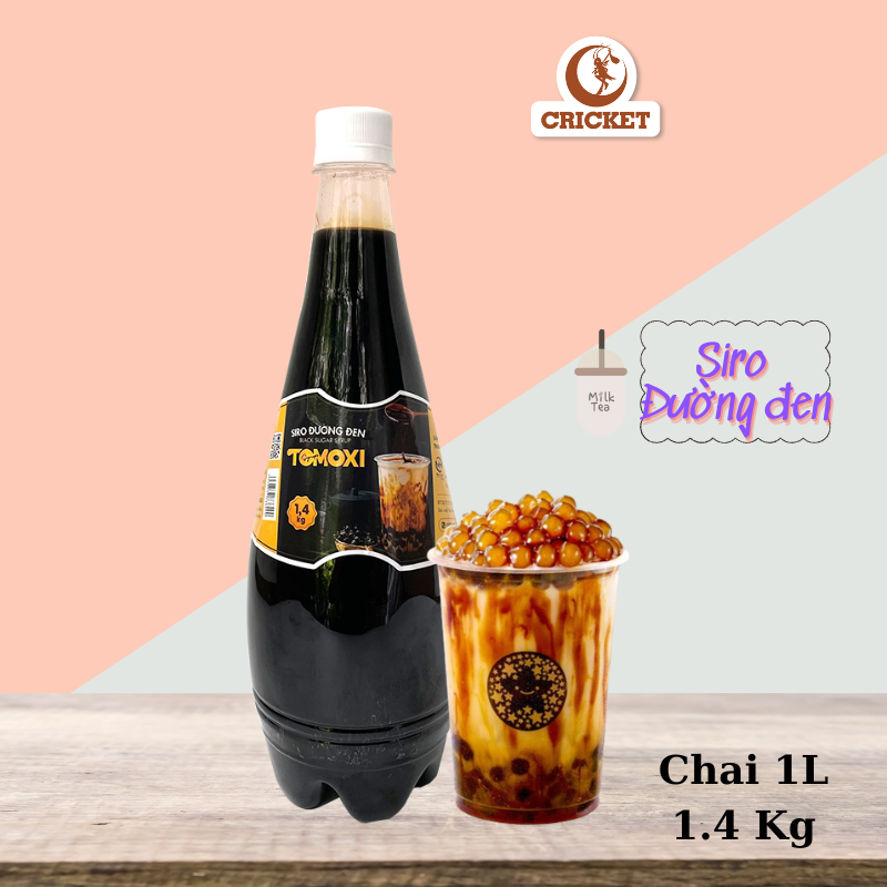 Siro Đường Đen ToMoXi Chai 1Lit - 1.4kg - Pha Chế Sữa Tươi Trân Châu Đường Đen, Tàu hũ