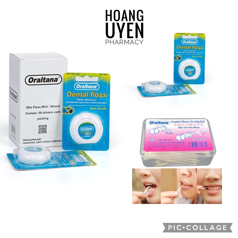 Tăm chỉ nha khoa Oraltana- Cuộn 50m/ Hộp 50 cây - Cuộn 50m