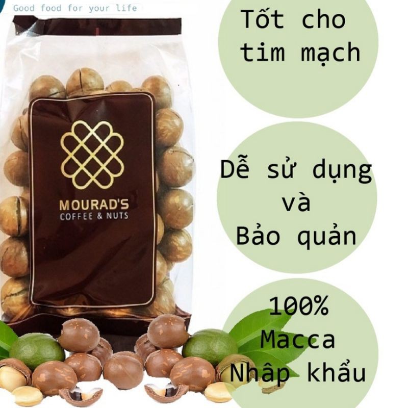 Hạt macca úc thương hiệu mourad’s, - túi 500g - date mới, thơm ngon, cam kết không gắt dầu