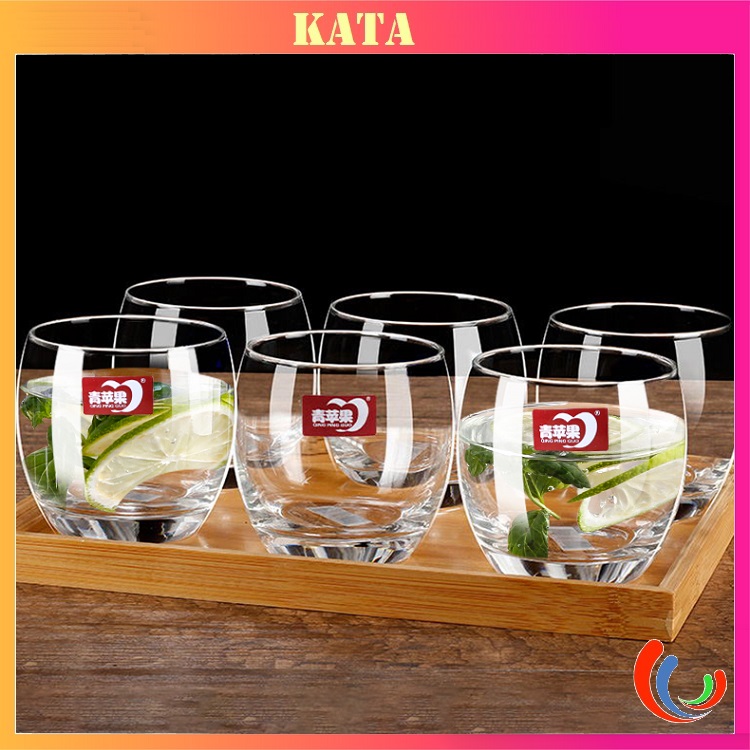 Bộ Cốc Thủy Tinh Màu Trắng Uống Nước Trà Đẹp Deli ES1132 Dung Tích 290ml