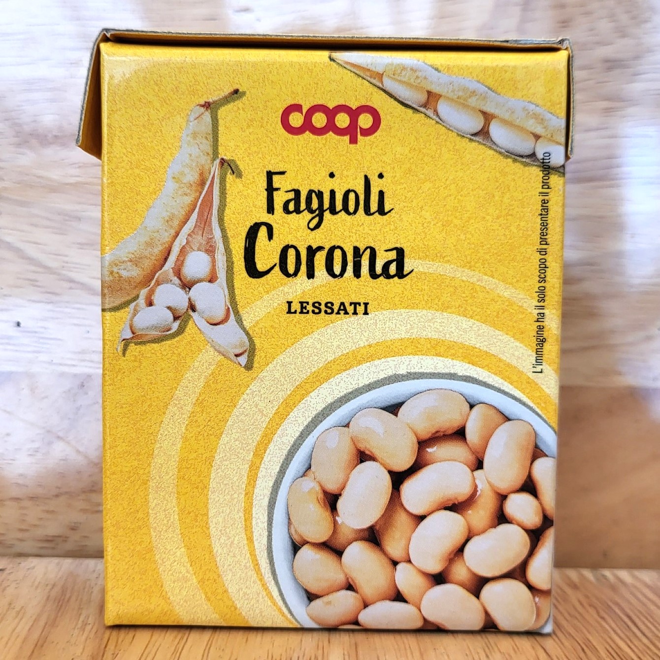 COOP [hộp giấy CORONA 380g] ĐẬU CORONA NGÂM NƯỚC MUỐI [ITALIA] Fagioli Corona Lessati