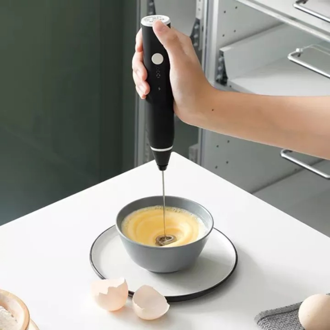 Máy đánh trứng cầm tay mini - máy tạo bọt cafe chạy điện sạc usb