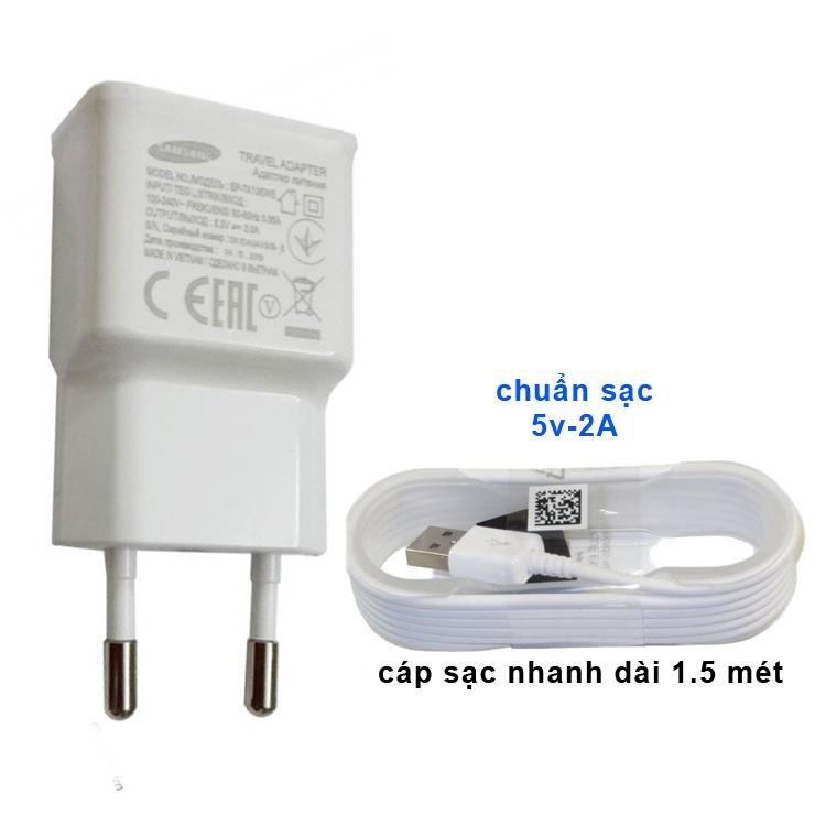Bộ Sạc Samsung Cao Cấp Chuẩn 5V-2A Gồm Củ và Cáp Sạc 1,5m