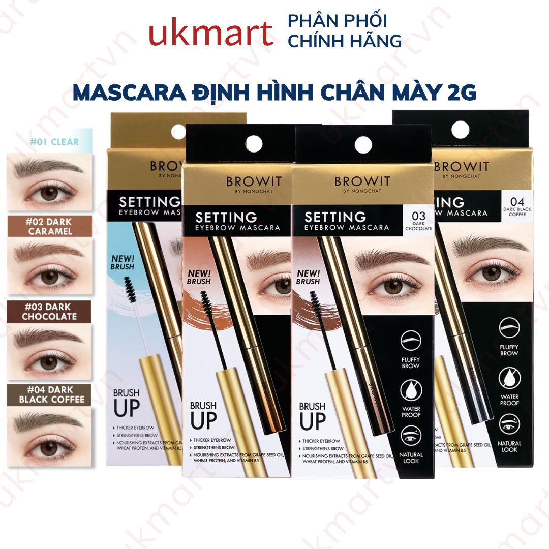 Mascara Chải Mày, Định Hình Lông Mày Setting Eyebrow Browit By NongChat Không Nhoè, Không Trôi, Chống Nước, Không Vón