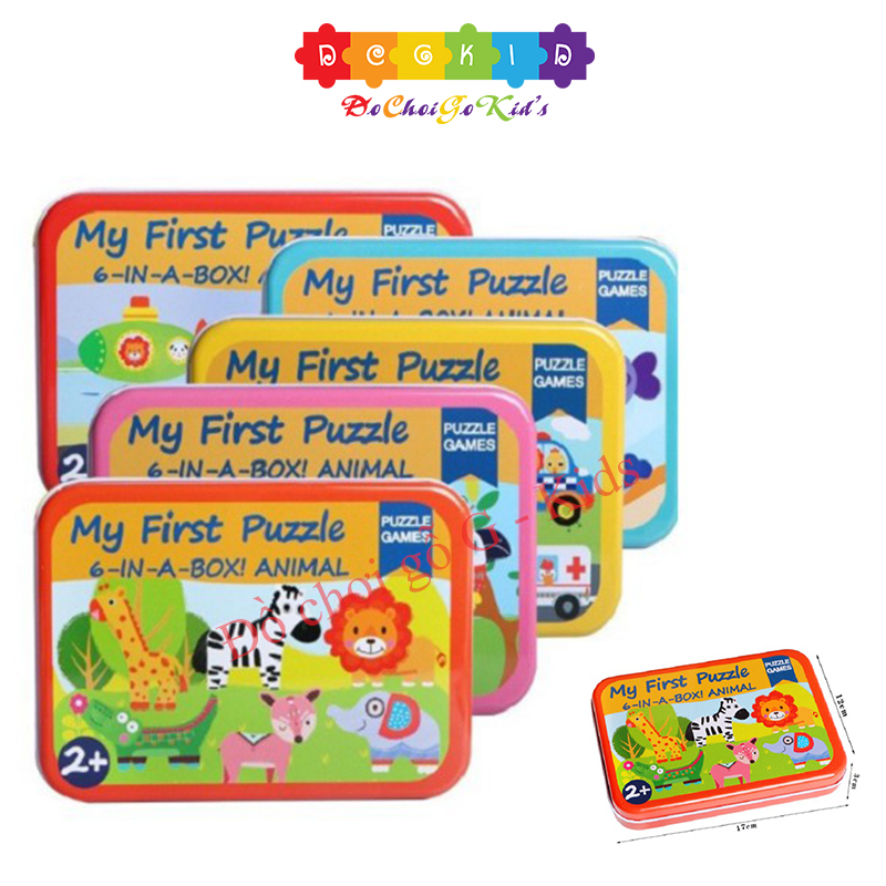 Đồ chơi hình My First Puzzle hộp sắt 6 hình chọn chủ đề cho bé