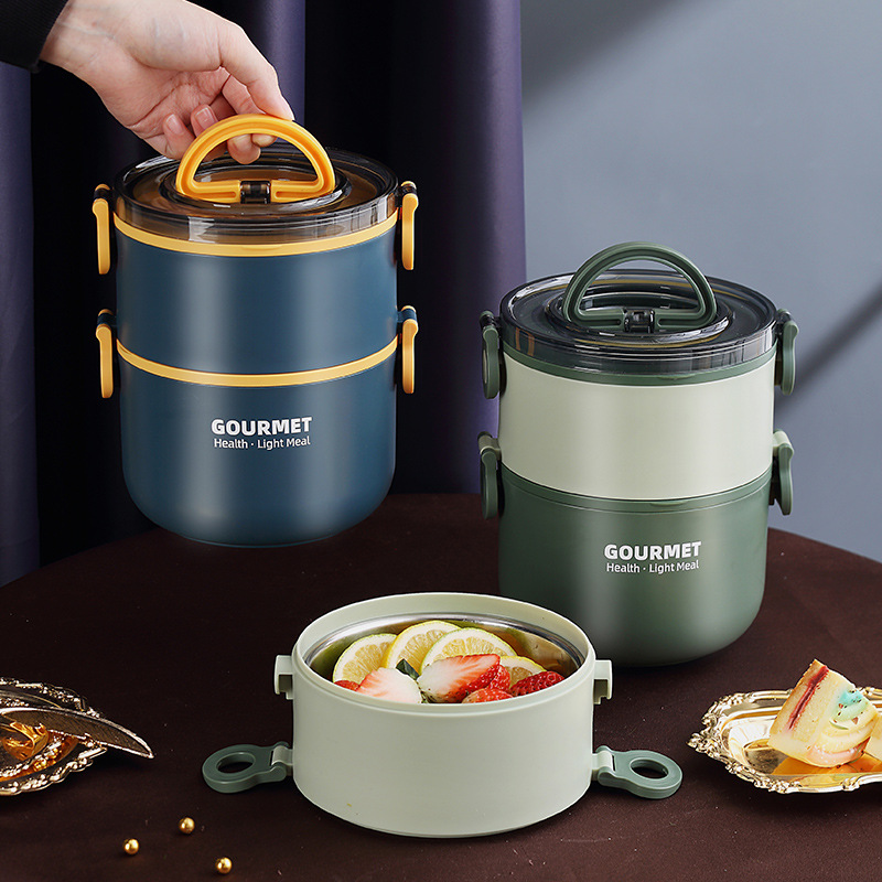 Cặp Lồng Cơm Giữ Nhiệt, Hộp Giữ Nhiệt, Cặp lồng, Cà Men, Hộp Đựng Cơm Giữ Nhiệt, hộp đựng thức ăn 3 tầng Gourmet, Healthy - Hàng chính hãng