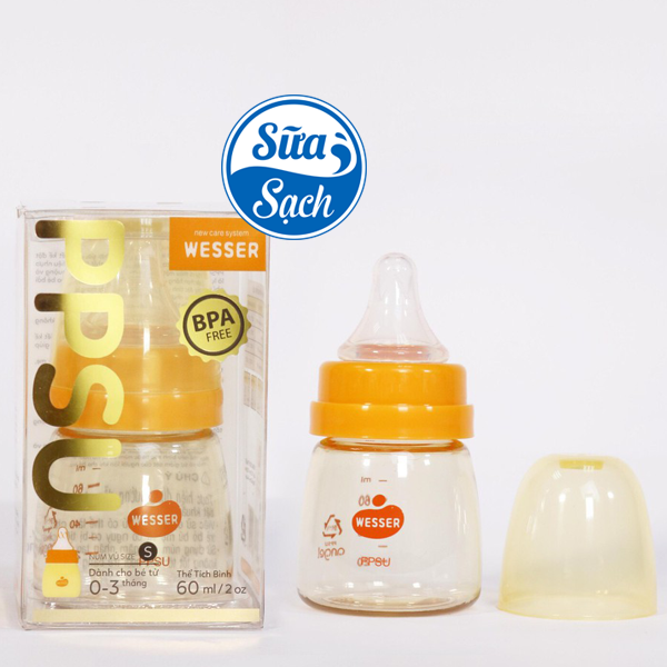 [HCM][Chính hãng Angel] Bình sữa cổ hẹp PPSU Wesser Đủ Size Mẫu Mới 2020
