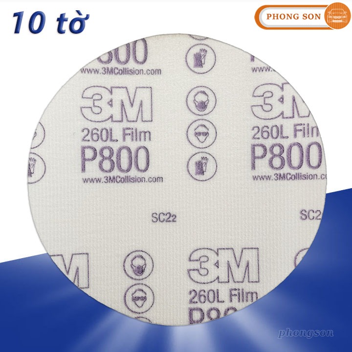 Combo of 10 3m Polishing Sandpapers - Grit P800 6in 152mm
