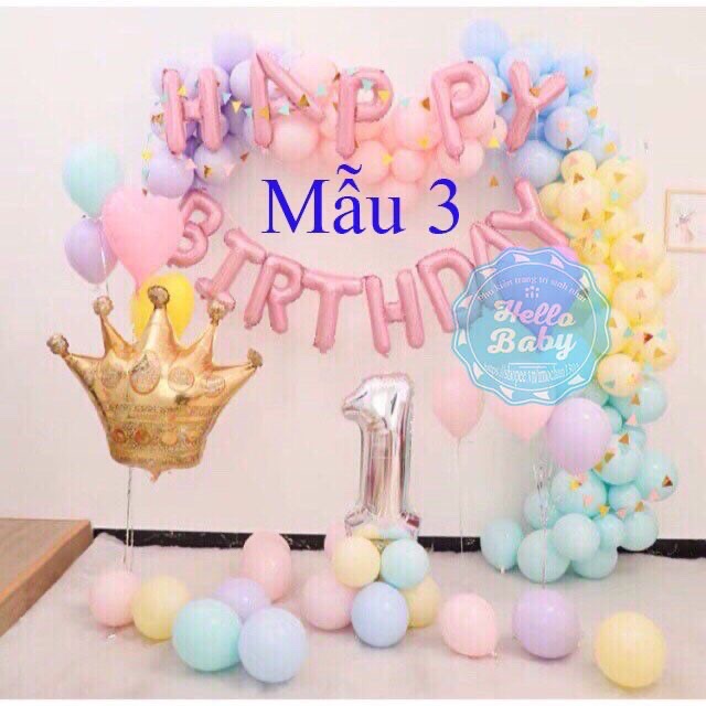 Set trang trí sinh Nhật tông màu pastel