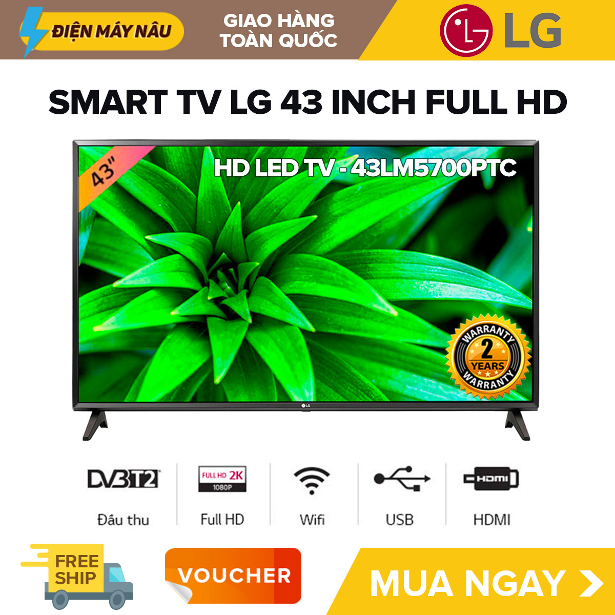 Smart tivi lg 43 inch full hd - model 43lm5700ptc hỗ trợ magic remote youtube netflix bluetooth dvb-t2 lg content store tivi giá rẻ - bảo hành 2 năm