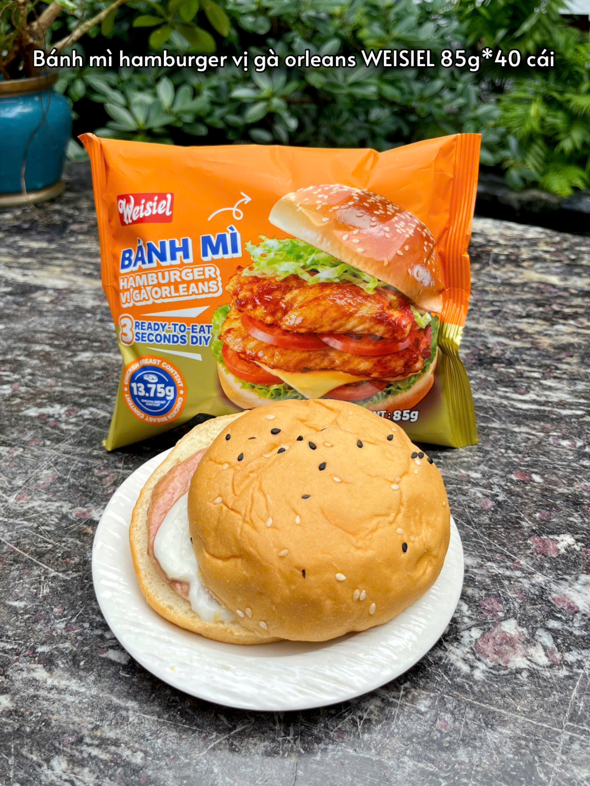 [ COMBO 6 CÁI ] BÁNH HAMBUGER ĂN LIỀN WEISIEL [ VỊ GÀ ORLEANS ] [ COMBO 3 CÁI ] HOT TREND
