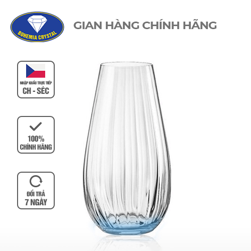 Lọ hoa crystalex pha lê tiệp bohemia bình hoa đẹp dùng trang trí phòng, cắm hoa, quà tặng cao 24,5cm ptl00100