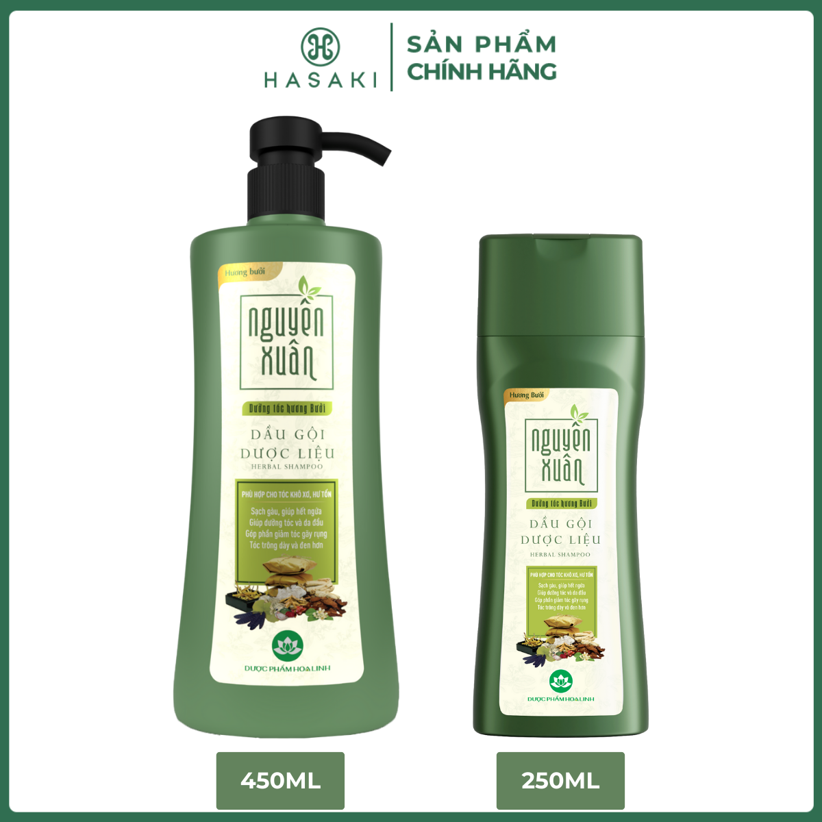 Dầu Gội Nguyên Xuân Dược Liệu Dưỡng Tóc Hương Bưởi Herbal Shampoo Hasaki Sản Phẩm Chính Hãng