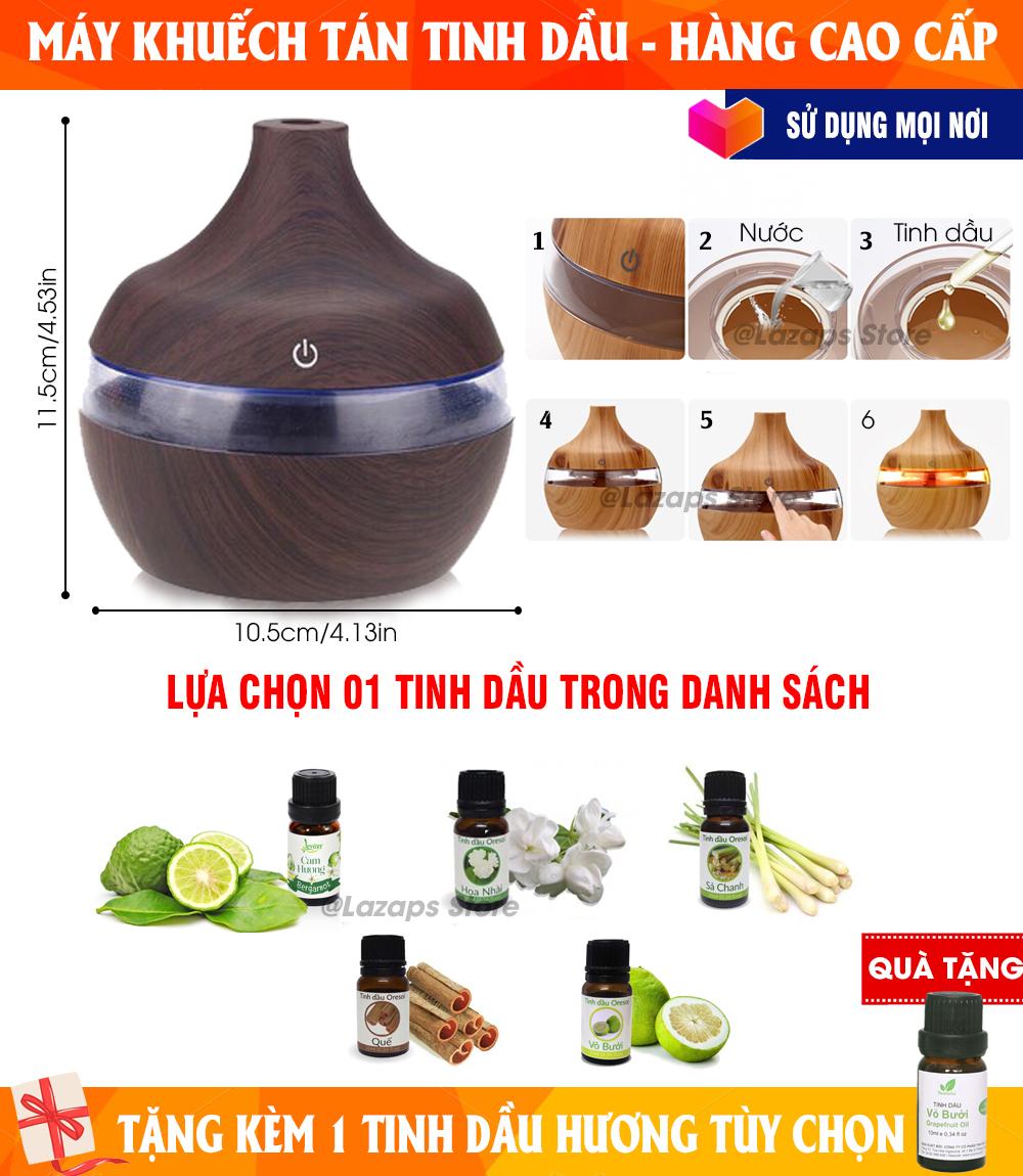 May Khuech Tan Tinh Dau, Máy Phun Sương Tinh Dầu, Máy Xông Tinh Dầu Phun Sương, Máy Khuếch Tán Tinh Dầu Loại Tốt - Giúp Thanh Lọc Không Khí, Lan Tỏa Mùi Hương Tuyệt Vời - An Toàn Và Dễ Sử Dụng - Tặng 01 lọ tinh dầu thơm trị giá 70K!