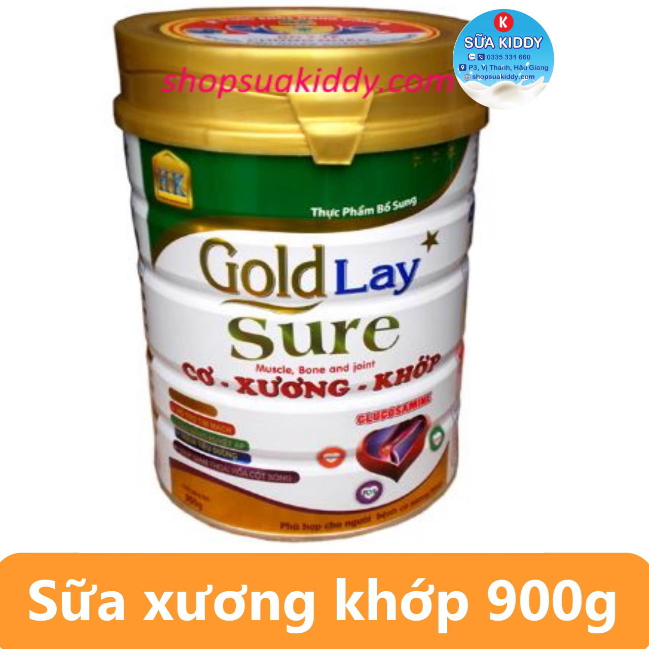 Sữa Goldlay Sure 900g dinh dưỡng chuyên biêt cho CƠ XƯƠNG KHỚP với Glucosamine (gold lay)