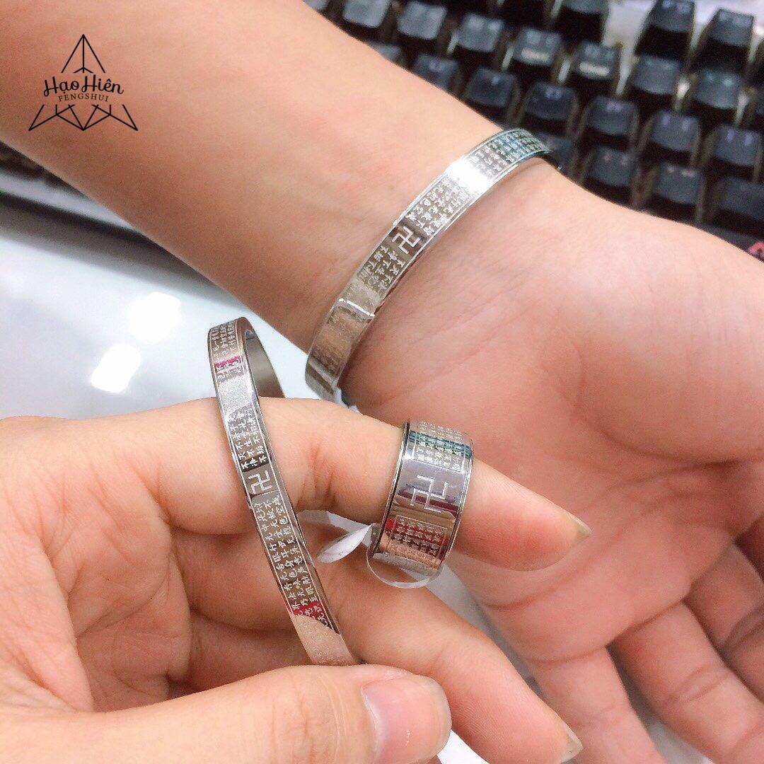 Vòng tay nam, nữ Titan khắc Chú Đại Bi Cao Cấp Hạo Hiên X.V.U001-62 - Vòng tay khắc chú đại bi, vòng đeo tay khắc chú đại bi, vòng tay cặp, vòng tay đôi, vòng tay cá tính, vòng bạc khắc chú đại bi, vòng vàng khắc chú đại bi