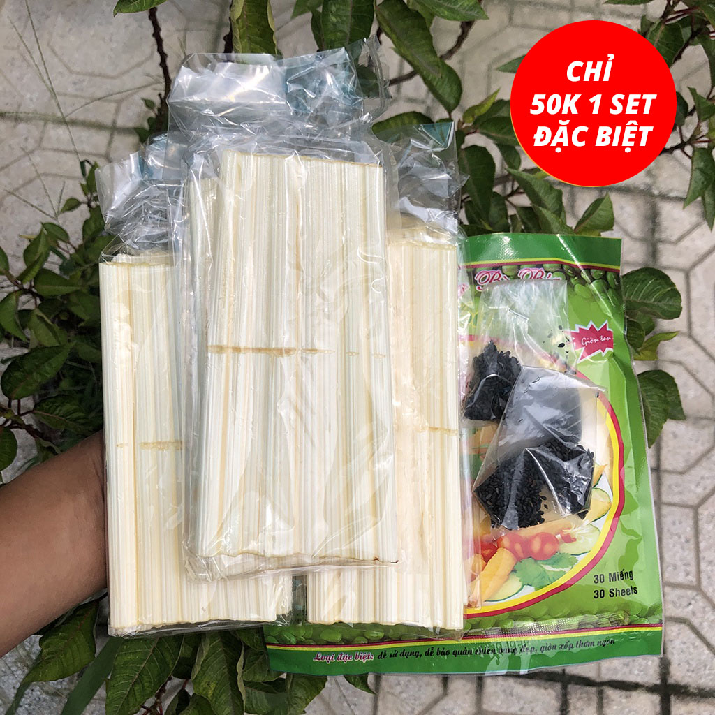 TẶNG KÈM HỘP NHỰA - Set bò bía ngọt tự cuốn siêu ngon - KHÔNG GỒM DỪA (1 Set khoảng 25-30 cuốn)