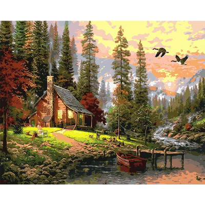 Tranh tô màu theo số CÓ KHUNG 40x50 cm hình phong cảnh chọn lọc